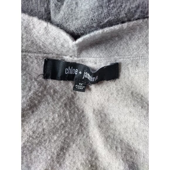 Chloe + Jasmine Womens 1X Gray and Black Cardigan, Rayon, Polyester, Nylon. - Picture 3 of 9